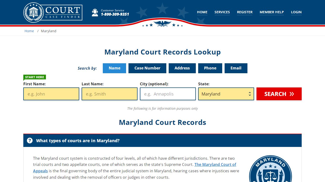 Maryland Court Records Lookup - MD Court Case Search